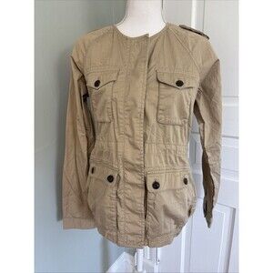Timberland Utility Safari Jacket Womens Medium Khaki Cotton Button Up